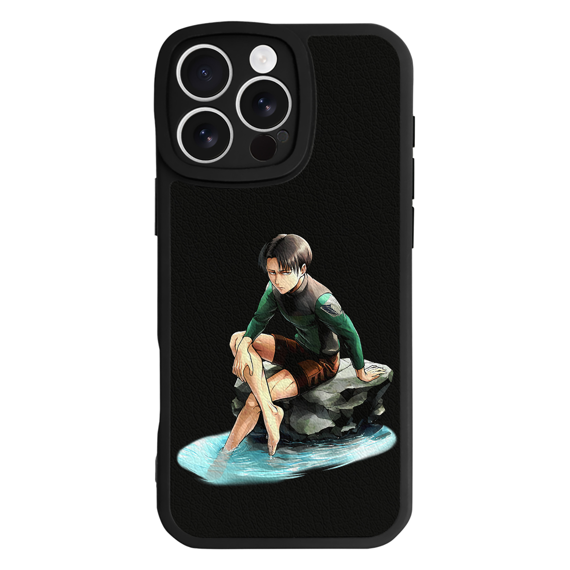（画像用） 進撃の巨人 リヴァイ·アッカーマン Attack on Titan Levi Ackerman 【iPhone 16シリーズ対応】シリコンスマホケース（レザー調） 材質：シリコン